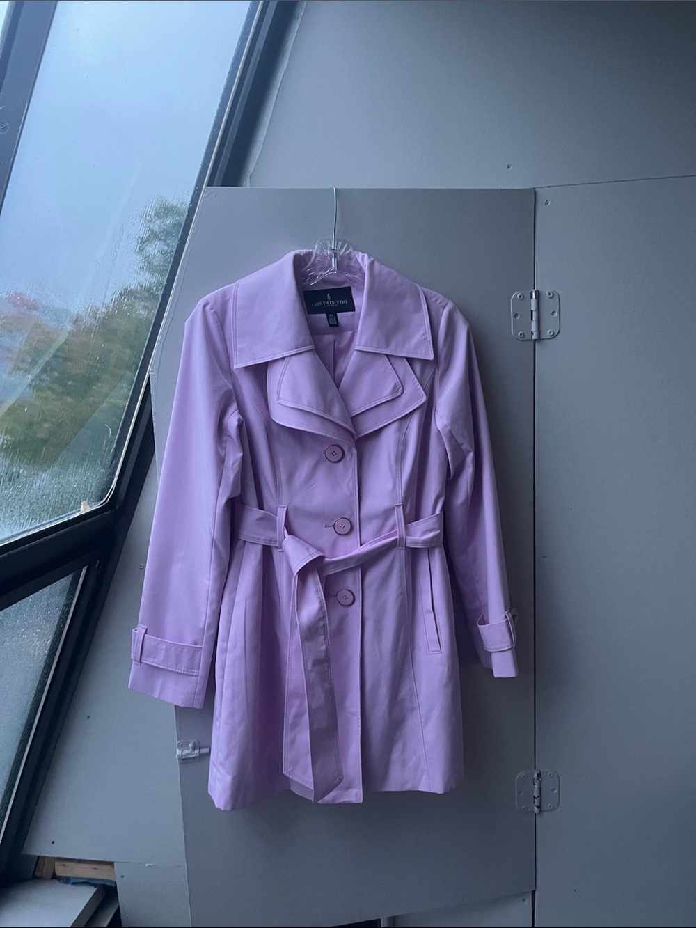 Liz Claiborne Pastel Lavender Trench Coat with Belt